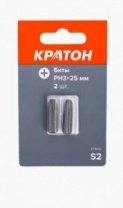 Бита PH3, 25мм, 2шт, сталь S2 Кратон