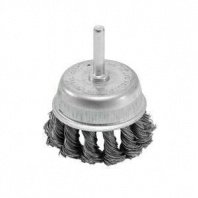 Щетка для дрели 65мм, чашка крученая со шпилькой, стальная Pobedit
