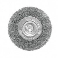 Щетка для дрели 75мм, дисковая пушистая со шпилькой, стальная проволока Pobedit