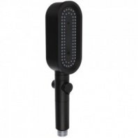 Лейка для душа 3 режима, с фильтром, регулировка напора воды, кнопка-стоп, 64х140мм, черная, RAIN