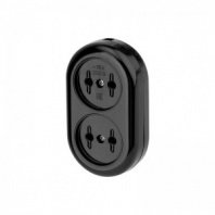 Колодка 2 гнезда б/з черная 16А 3,5кВт 250В IP20, карболитовая Rexant