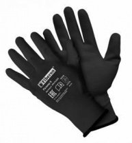 Перчатки полиуретан, полиэстер, "Для точных работ", в и/у, 8(M), черные, Fiberon