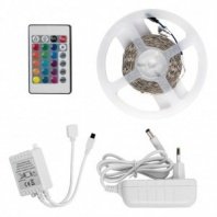 Лента светодиодная SMD 5050, 30LED/м, 12 В, 7.2 Вт, IP20, RGB, 5 м, адаптор/IR контрол., GE, GLS-505