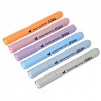 Маркер-выделитель оформительский "Альфа", 3-гранный корпус, фигурный скош. након. 3мм, 6 цветов