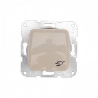 Розетка 1 гнездо С/У, с/з, бежевая, с крышкой, 16А мех., керамика, KRANZ, DEA