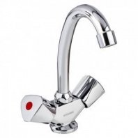 Смеситель для кухни,поворотный излив 20см,керам.кран-буксы 1/2,хром.цинк SK01-Т207 Ермак