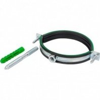 Хомут сантехнический д/труб 108-116 (4") (1), сталь, со шпилькой и дюбелем, СантехКреп