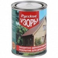 Пропитка защитно-декоративная махагон, 0,7л, для дерева, Русские узоры