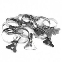 Хомут-бабочка 25-40мм, 10шт, металлический ключ, нерж. сталь Политех