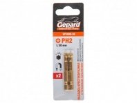 Бита PH2, 50мм, 2шт, магнитная, сталь S2, с титановым напылением, Phillip GEPARD