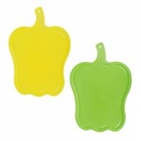 Доска разделочная фигурная полипропилен 37x26x0,3см "Перчик", 2 цвета, VETTA