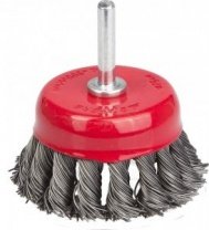 Щетка для дрели 75мм, чашка крученая со шпилькой стальная проволока 0.5 мм, Professional (35118-075) STAYER