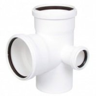 Крестовина канализационная 2-плоск, 110х110х50 мм, 90 °, правая, РосТурПласт, бел, 36549