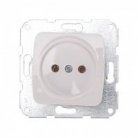 Розетка 1 гнездо С/У, б/з, белая, 10А мех., керамика, KRANZ, DEA