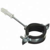 Хомут сантехнический д/труб 39-46 (1 1/4") (1), сталь, со шпилькой и дюбелем, СантехКреп