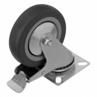 Колесо поворотное с тормозом 100мм, крепление платформенное// Сибртех