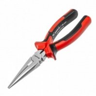 Длинногубцы 180мм, 2К рукоятки, никелированные, NICKEL, прямые, Matrix (тонкогубцы)