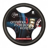 Оплетка на руль M (37-39см) экокожа черный гладкая C2R 1/25_