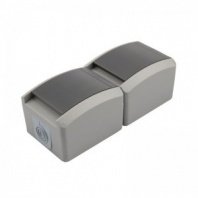 Блок вертикальный 2 розетки (керамика) INDUSTRIAL IP54 с заземлением, о/у, серый KRANZ