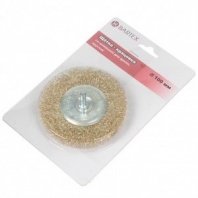 Щетка для дрели 100мм, дисковая пушистая со шпилькой Bartex