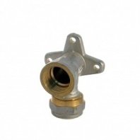 Металлопластиковый уголок d16х1/2", внутр рез, с креплением, цангой и гайкой, Frap, F309.1604