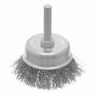 Щетка для дрели 50мм, чашка пушистая со шпилькой, проволока 0,3мм Сибртех