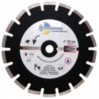 Алмазный диск сегмент 300х25,4/20х3,5мм, высота алмаз. слоя 11мм, GA772 Асфальт Серебряная пайка Trio-Diamond