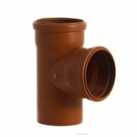 Тройник канализационный наружный 110х110 мм, 90 градусов, Мультимирпласт, рыжий, ТРК НК 110/110/87.5 SN2