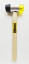 Киянка резиновая 390г, черная, с деревянной ручкой, рихтовочная, MaxiTool