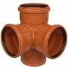 Крестовина канализационная наружная 2-плоск, 110х110х110мм, 90 град., РосТурПласт, рыжая, 36552