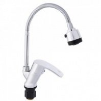 Смеситель для кухни Klabb19 LUX,гибкий излив,керам.картридж, 40мм,хром,без подв. ЕРМАК