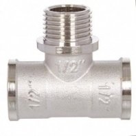 Тройник 1/2", Ду15, Г-Ш-Г, никель, РосТурПласт