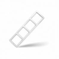 Рамка 4 места, горизонтальная, белая "Валери" UNIVersal (акц.)