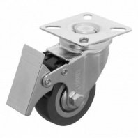 Колесо поворотное с тормозом 50мм, крепление платформенное// Сибртех