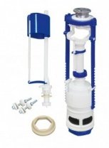 Арматура сантехническая 2-х уровневая, универсал. клапан, нижняя подводка, металл.  кнопка, (шт.)