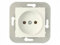 Розетка 1 гнездо С/У, б/з, бежевая, Уют, BYLECTRICA
