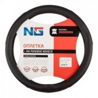 ЕРМАК Оплетка руля, экокожа, черный, размер М