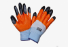 Перчатки нейлон с 2-м латексным покрытием, оранжевый/черные пальцы