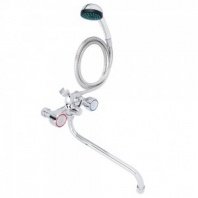 Смеситель для ванны с душем, круглый излив 30см, кер. кран-буксы 1/2, хром, цинк, SK08-S213 СоюзКран