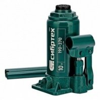 Домкрат гидравлический бутылочный 10 т, h подъема 190-370мм, Сибртех