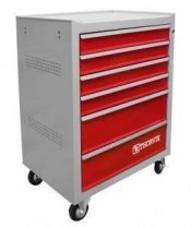 Тележка для инструмента 6 секций 458х680х909мм (серая с красными ящиками) TT6GR-R
