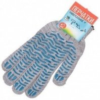 Перчатки х/б 10 класс Волна серые 5 нитей, Березка, европодвес