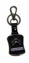 Брелок - CITROEN черная кожа+металл, с карабином 1_