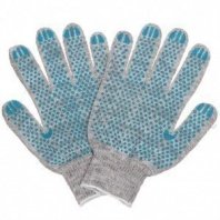 Перчатки х/б, ПВХ покр, Точка, 10кл, 5нит, сер осн, в асс, Золотая перчатка