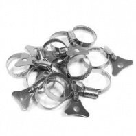 Хомут-бабочка 20-32мм, 10шт, металлический ключ, нерж. сталь Политех