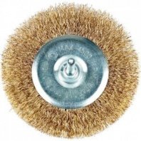 Щетка для дрели 100мм, дисковая пушистая со шпилькой радиальная REDVERG (830091)