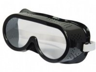 Очки защитные закрытого типа, прямая вентиляция, черный корпус
