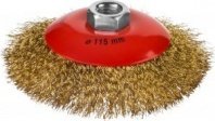 Щетка металл. для УШМ 115мм/М14, тарелка пушистая, витая проволока 0.3мм, MIRAX