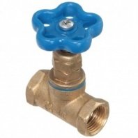 Вентиль для воды 1/2", латунь, синий, Г-Г, БАЗ