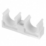 Опора для трубы двойная с креплением ПП 20мм белая РосТурПласт